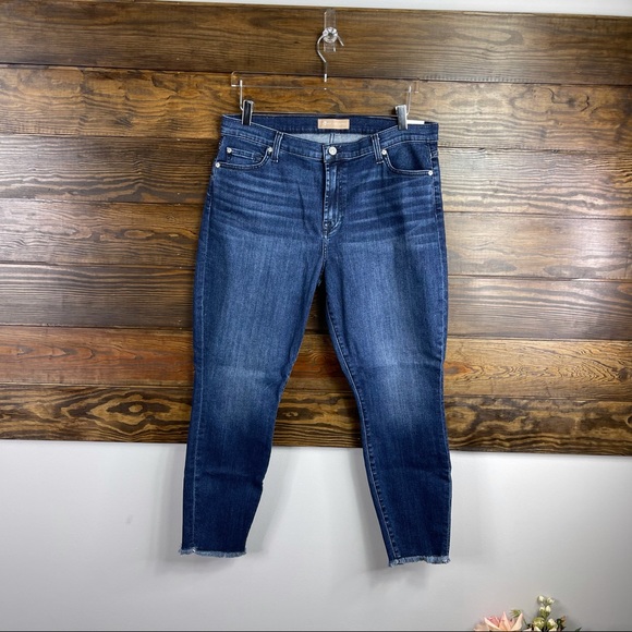 7 For All Mankind The Ankle Skinny Jeans in Luxe Vintage Dark Indigo Size 33 New - Picture 3 of 8